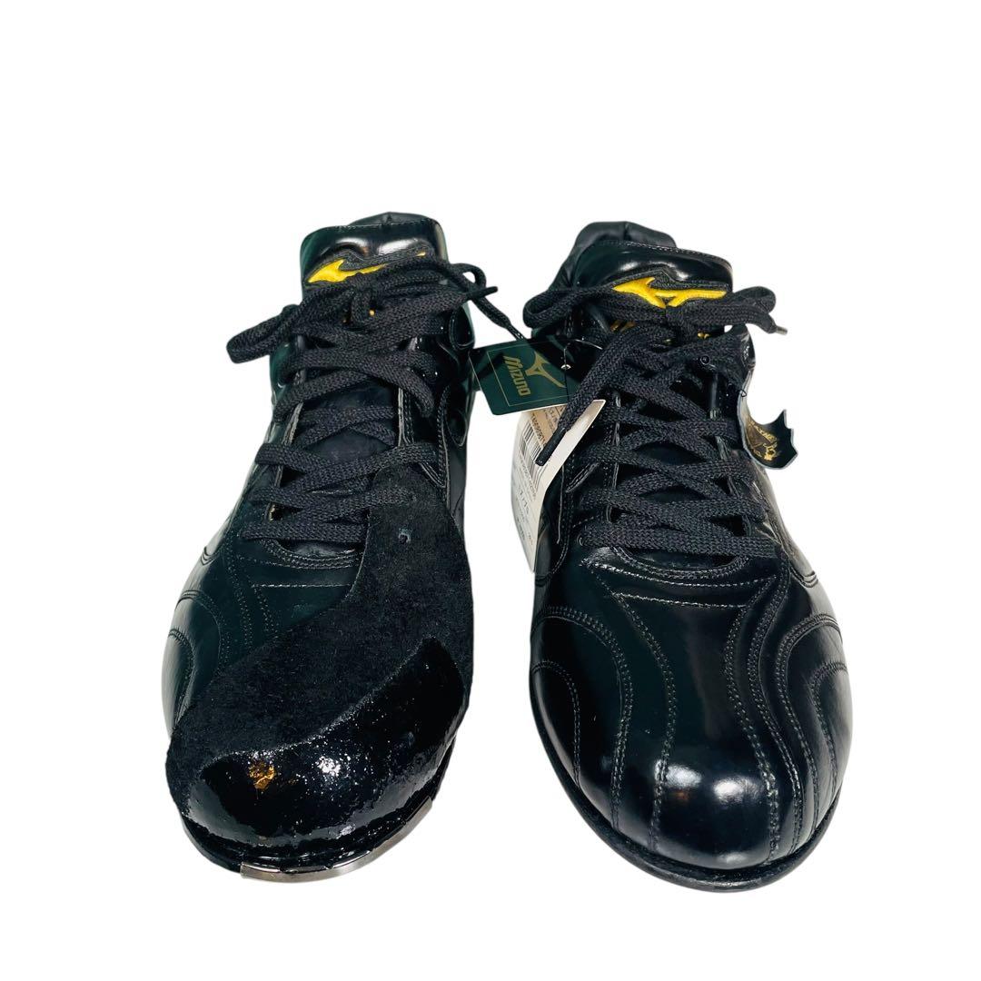 未使用　ミズノプロ　スパイク　野球用　天然皮革　黒　28.0cm