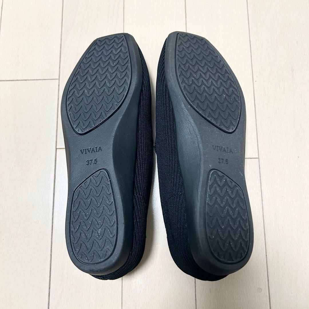 VIVAIA スクエアトゥ 超撥水 ローファー ブラック 37.5
