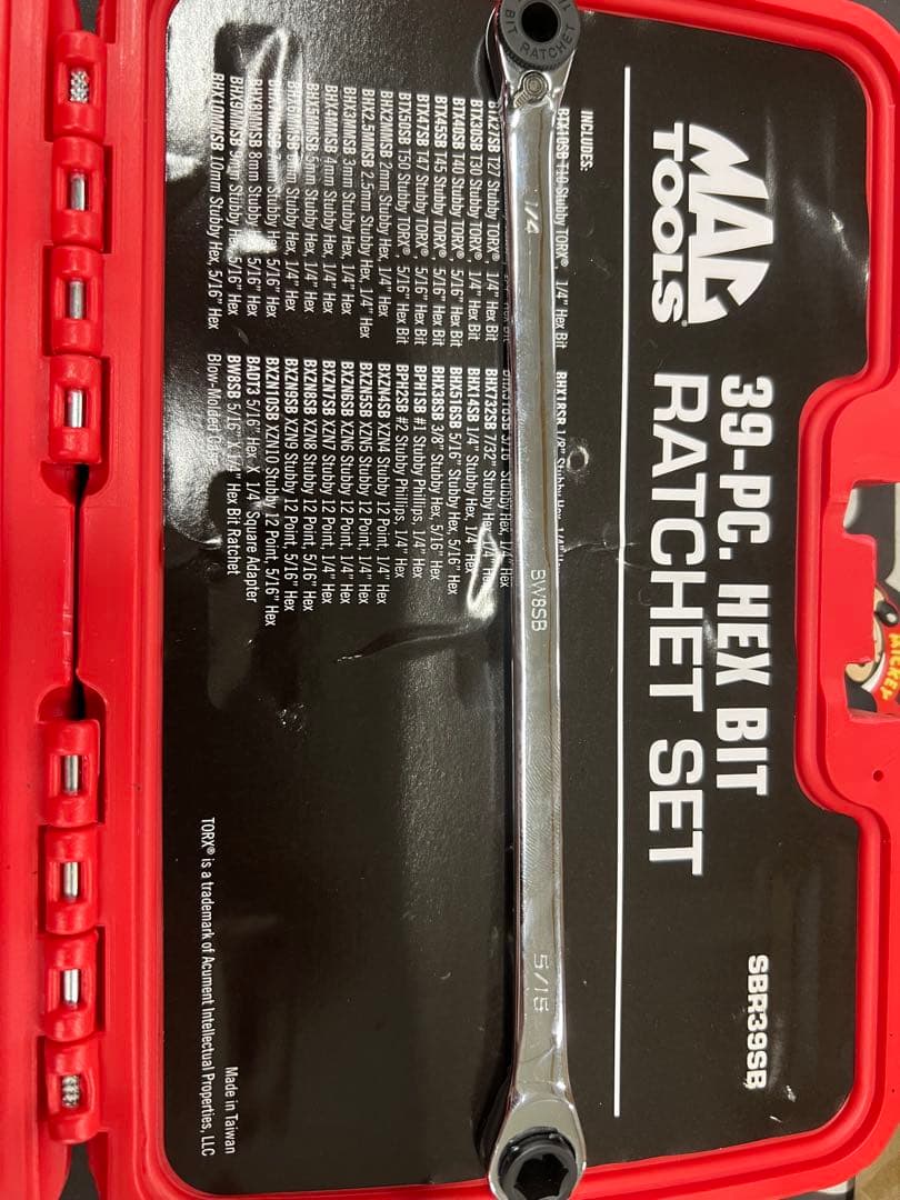 MAC TOOLS 39ピースヘックスビットラチェットセット SBR935B