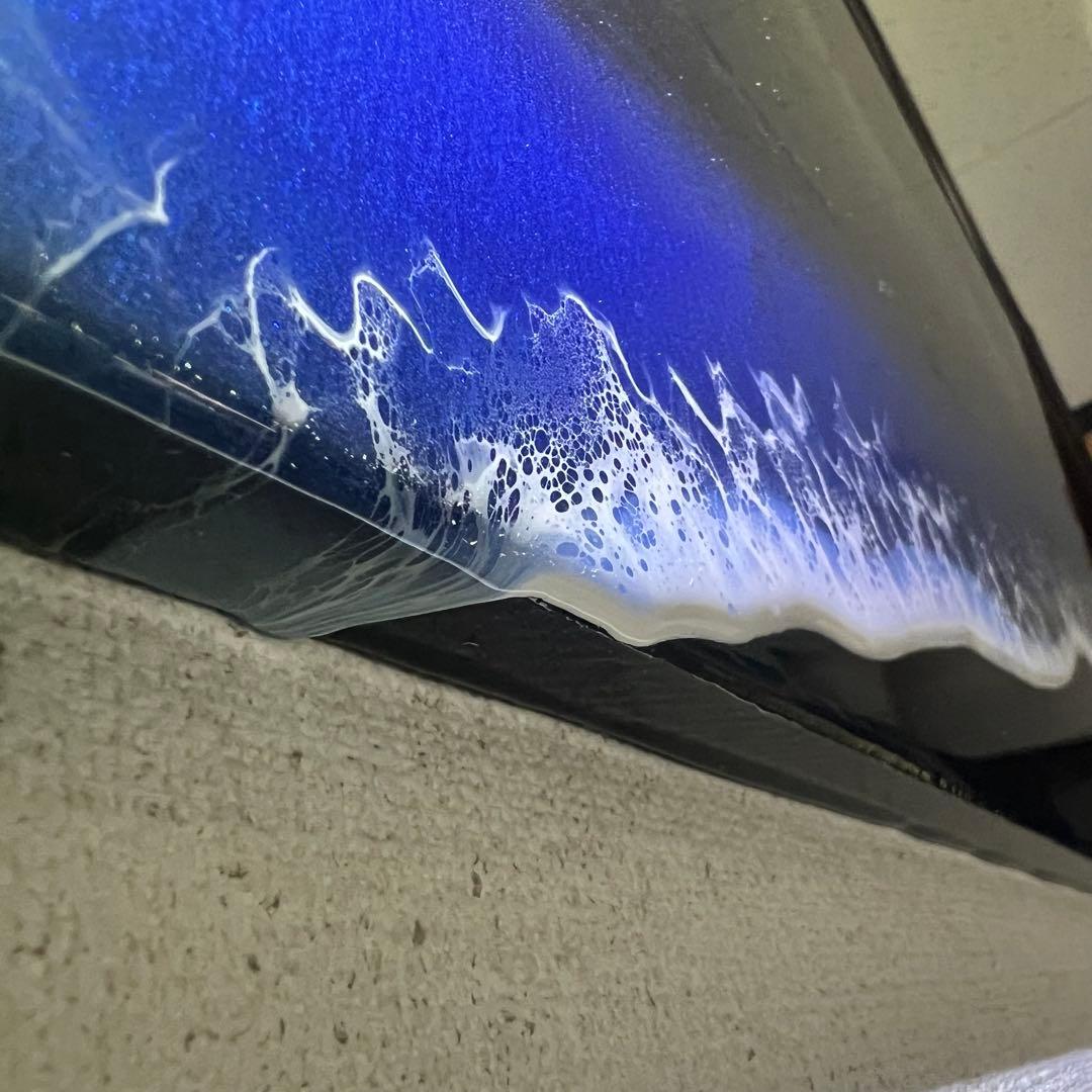 【レジンアート】ワイドパネル／ブラックブルー(蓄光)／60cm × 30cm