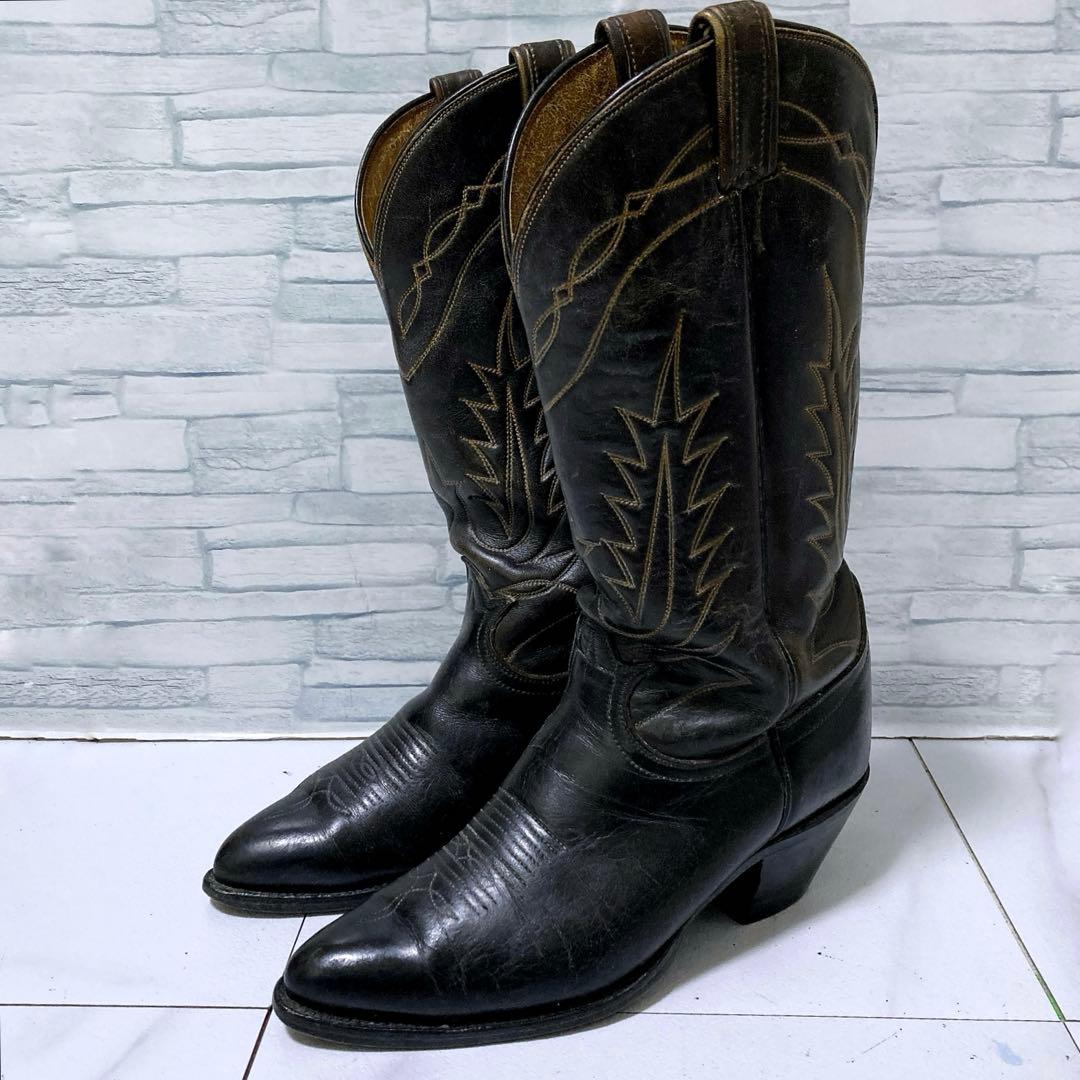 TONY LAMA トニーラマ ウエスタンブーツ 本革 25 ブラック 黒 7D