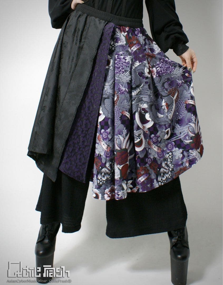 Qutie Frash 8分丈袴パンツ 紫