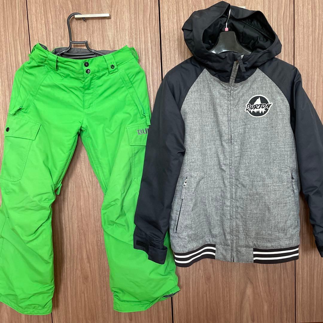 Burton スノーボードウェアセット グレーとグリーン　キッズMサイズ