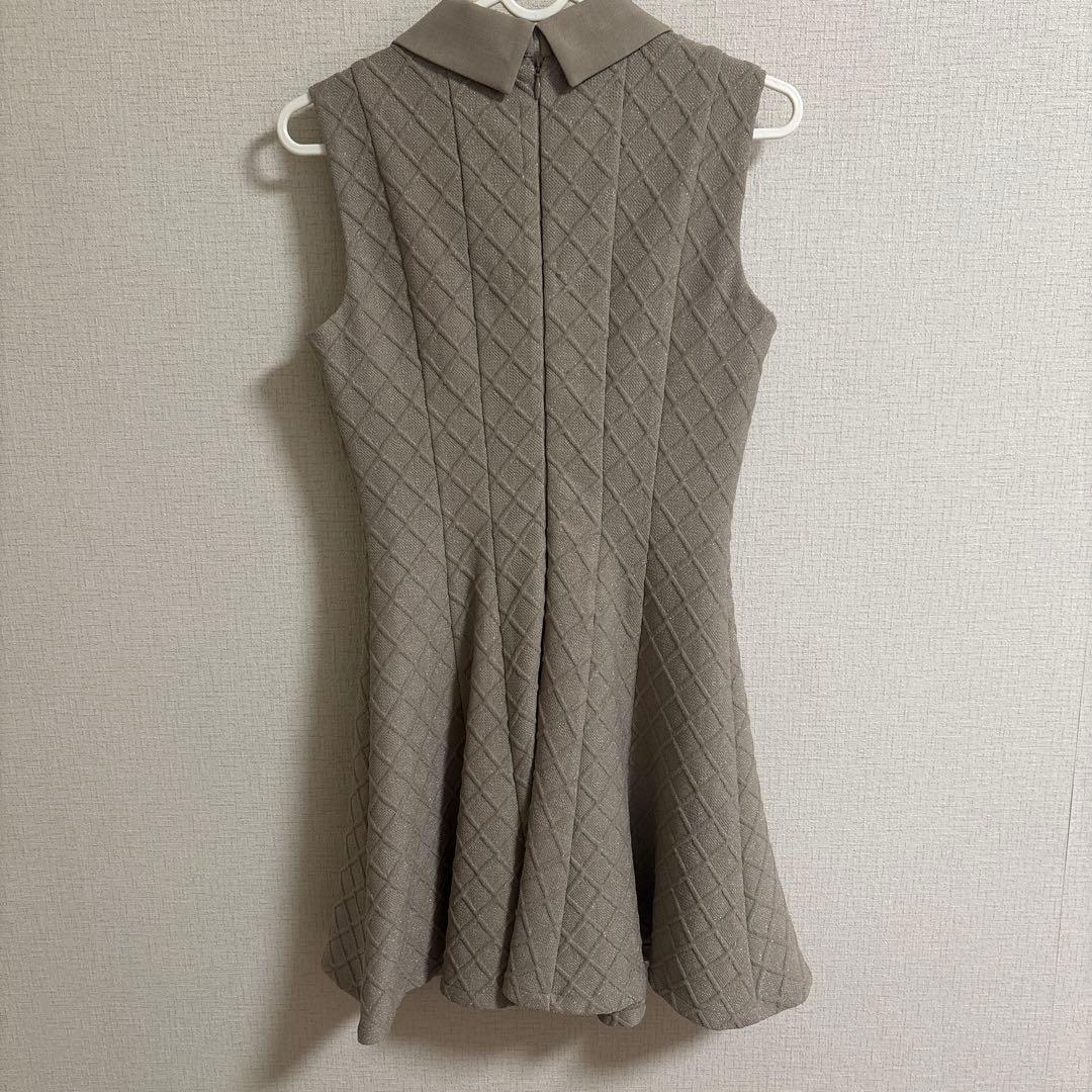 Sugarキャバドレス 襟付きシンプルラメフレアミニ