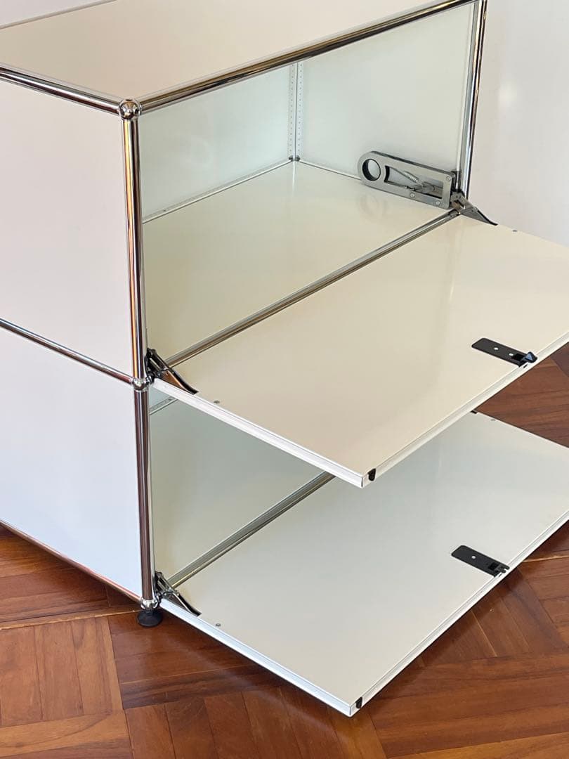 USM ハラー 1列 2段 ドロップダウン キャビネット ピュアホワイト