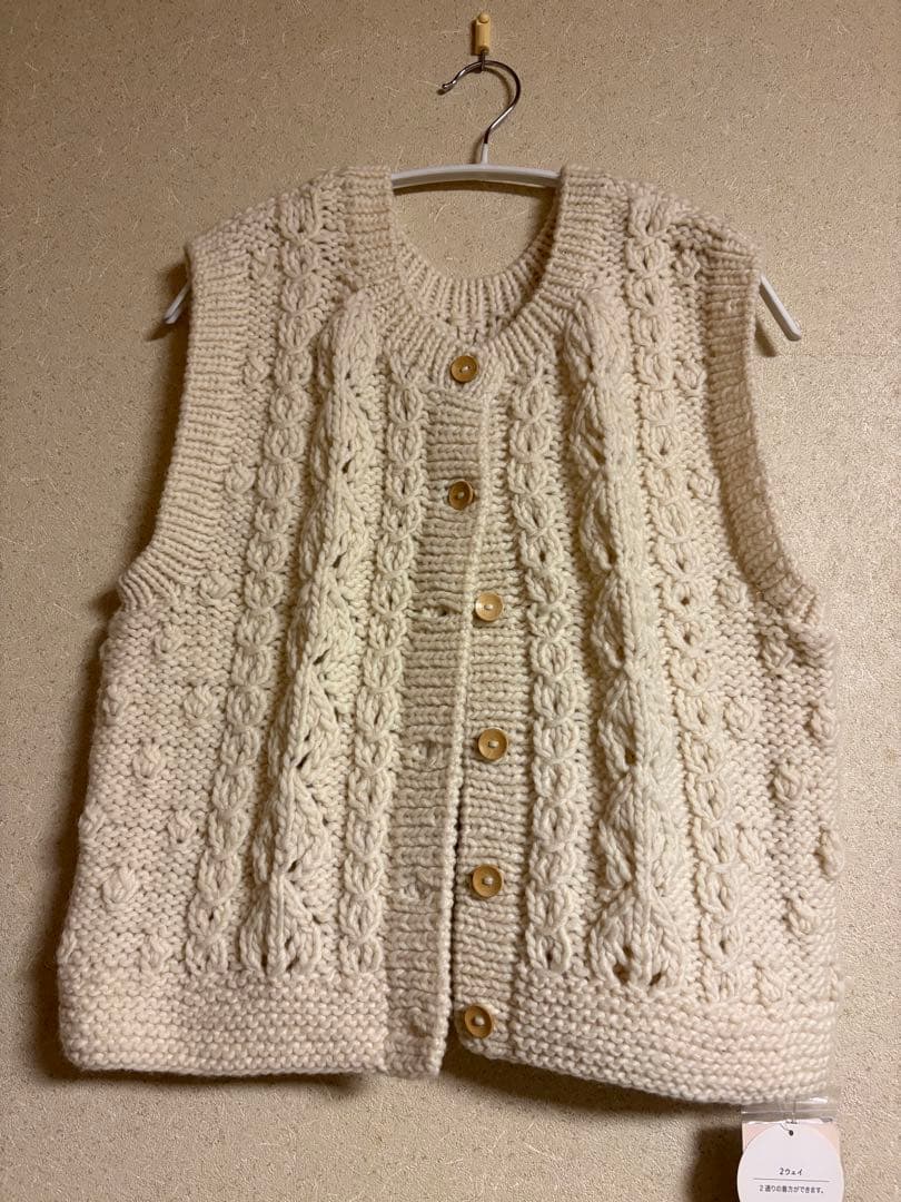 新品　SM2 TSUHARU 【ペルーニット】前後着ニットベスト　オフ