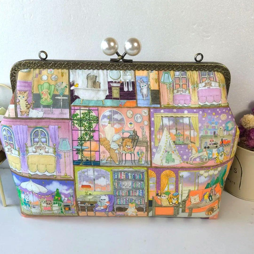 ユキエモン♥がま口バッグ♥ハンドメイド