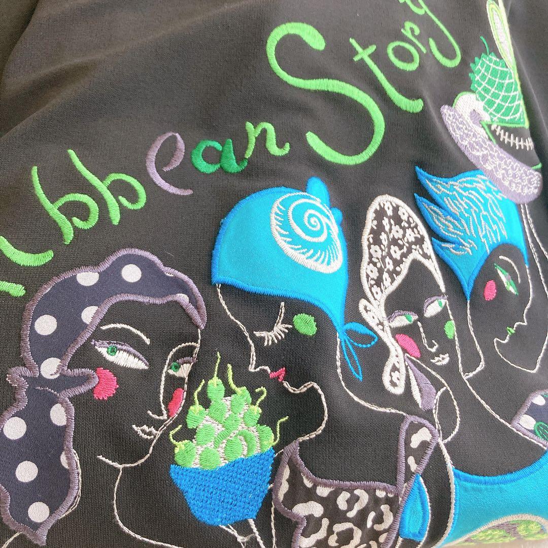 トクコプルミエヴォル エスニック柄 ゆったり 変形チュニックワンピース 刺繍 黒