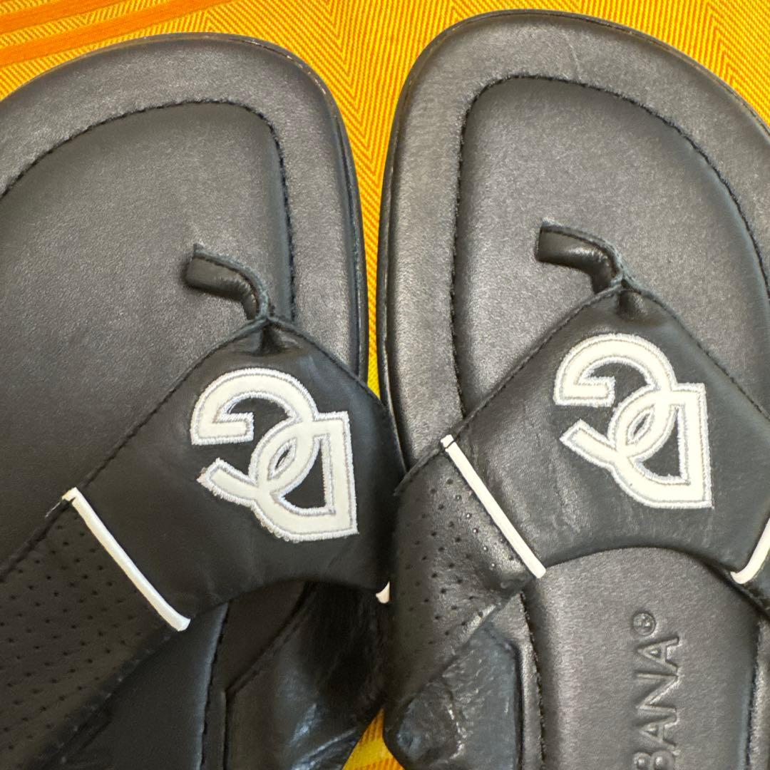 DOLCE & GABBANA ブラックトングサンダル 収納バッグ付き