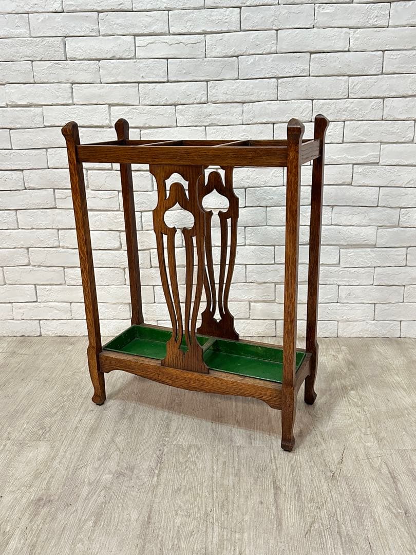 ⭐️【ディー】イギリス　アンティーク　傘立て　スタンド　オーク材　希少