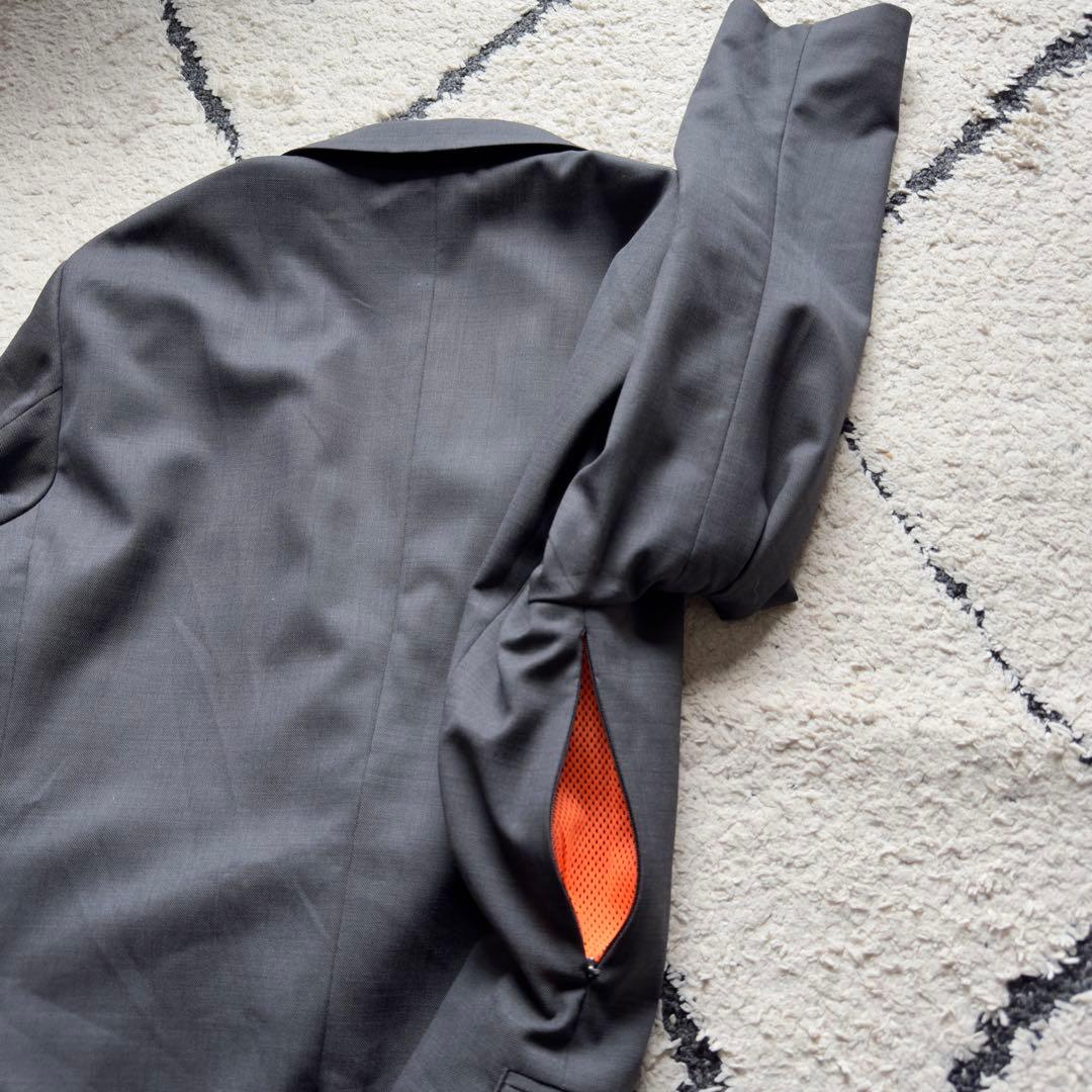 美品 narifuri テーラードジャケット 高機能 メッシュ グレー Lサイズ