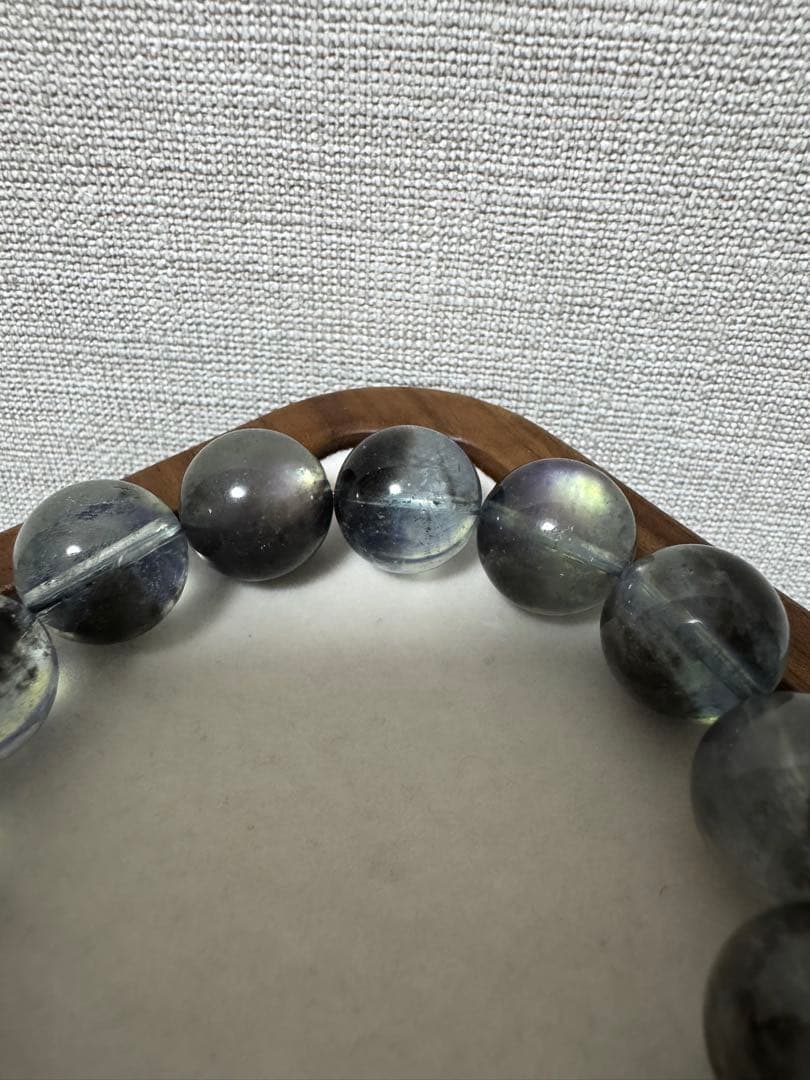 超高品 稀少 ブラックフラッシュ アクアマリン ブレスレット 運気UP