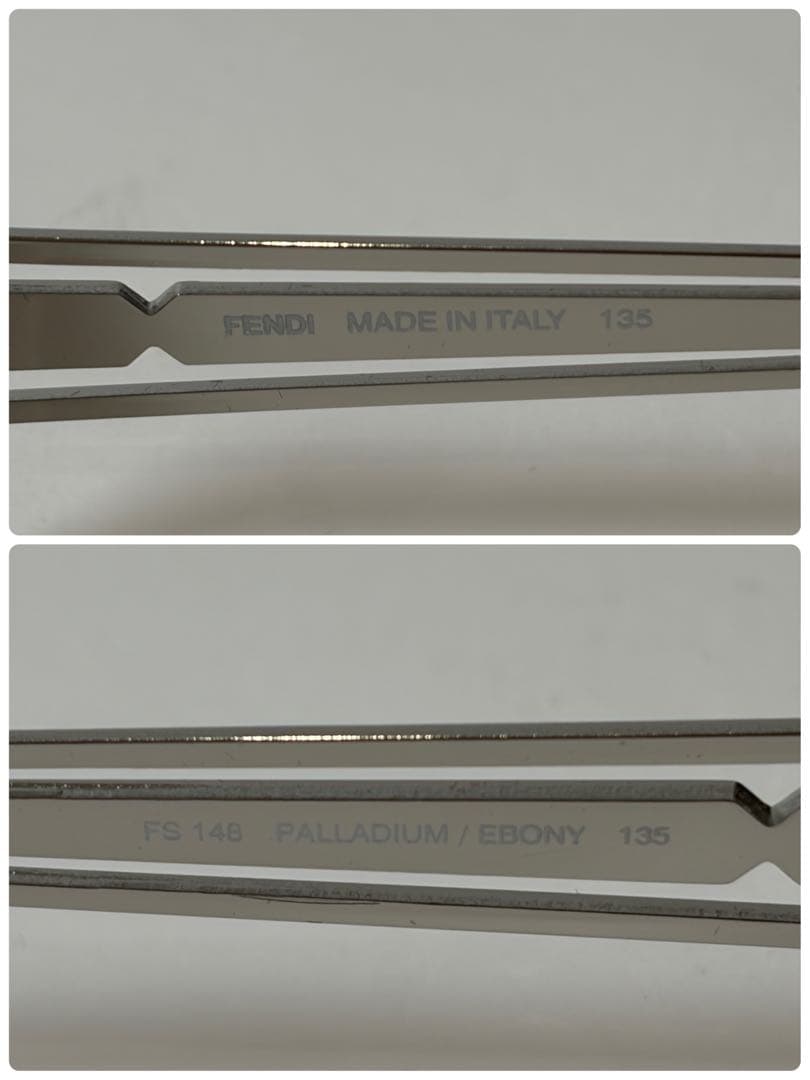【美品】FENDI FS148 オーバル型 FFロゴサングラス メタルフレーム