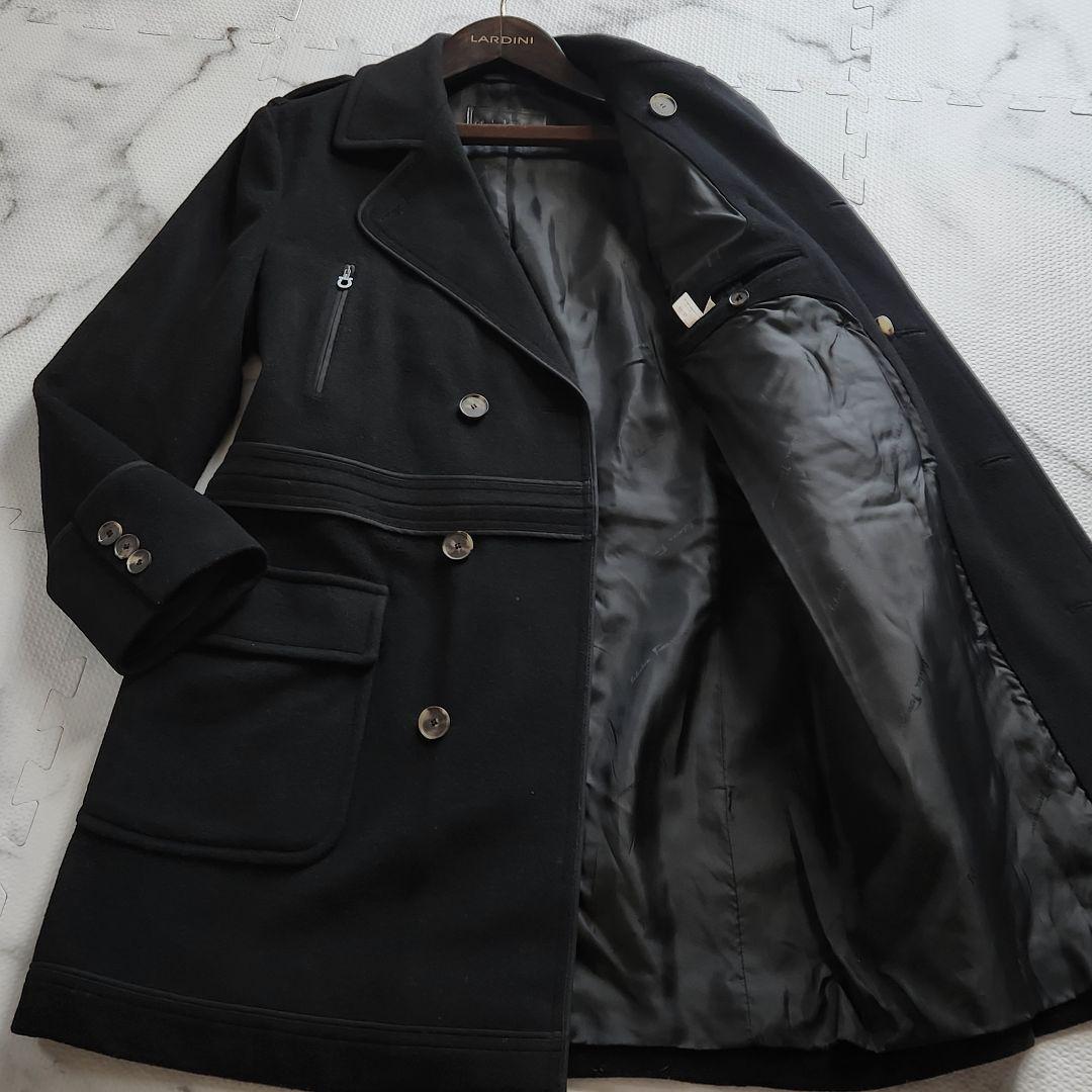 入手困難✨XL相当 フェラガモ ピーコート カシミヤ ガンチーニ金具 ブラック