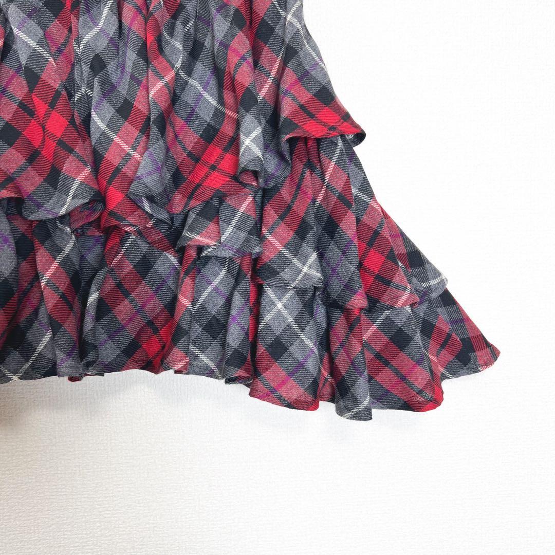 ヴィヴィアンウエストウッド　ティアード　ミニ　スカート　チェック　変形