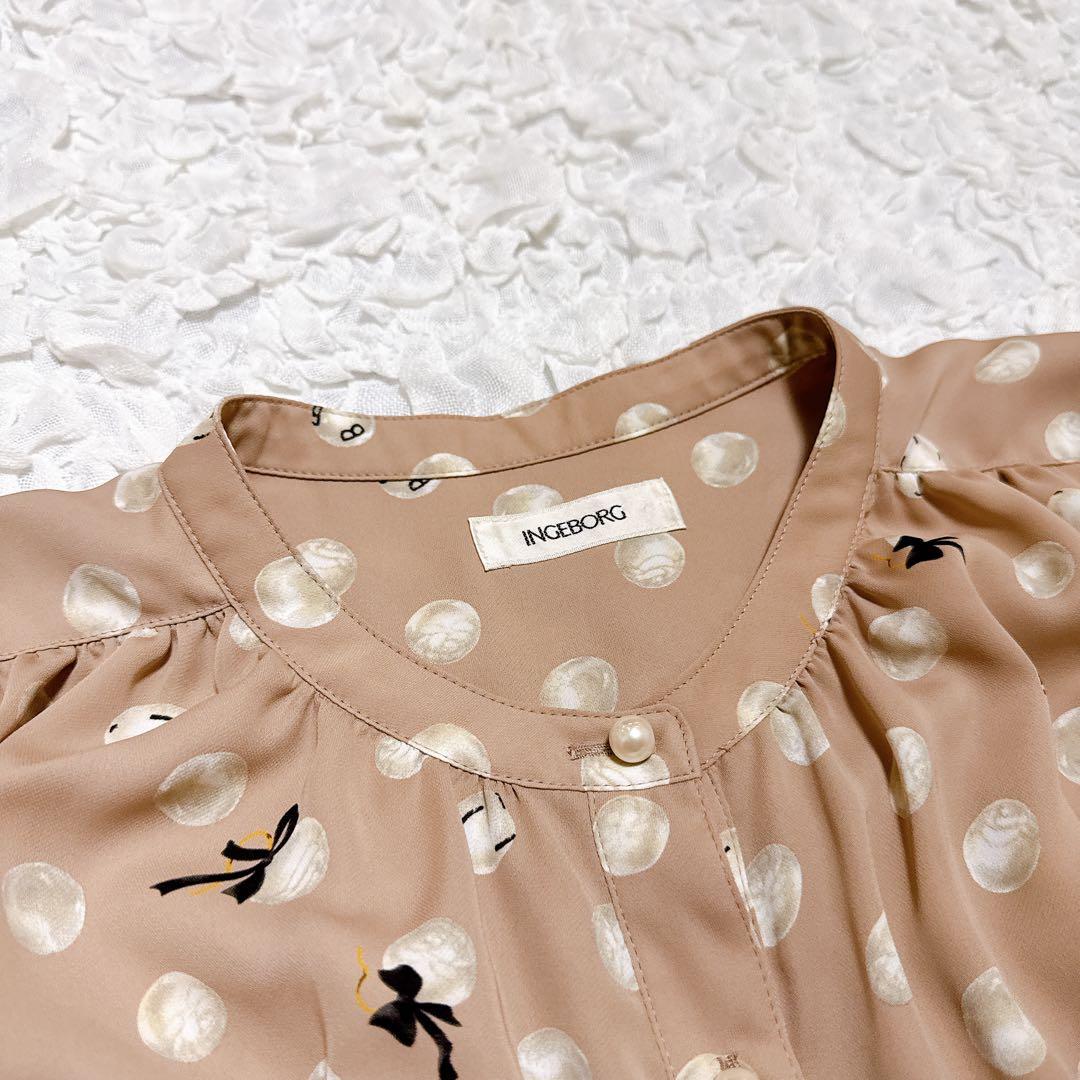 【新品未使用】インゲボルグ　パール水玉pt.チュニック　ブラウス