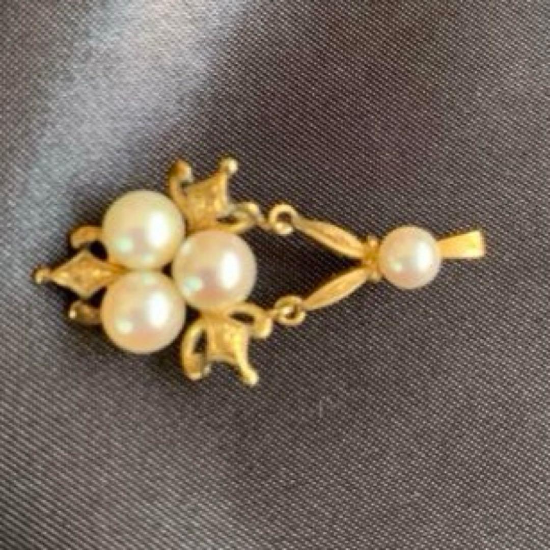 最終価格】真珠 パール チャーム ヴィンテージ gold Pearl 金 K14