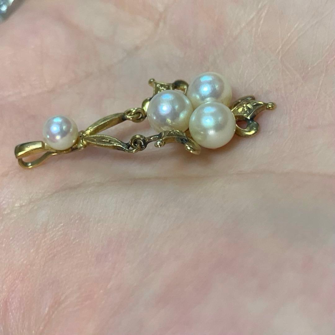 最終価格】真珠 パール チャーム ヴィンテージ gold Pearl 金 K14