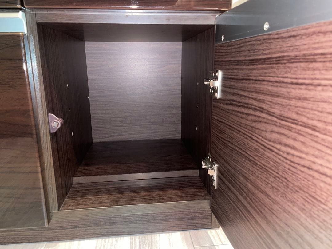 【美品】ニトリ　キッチンカウンター （アルミナ２ 100CT DBR）