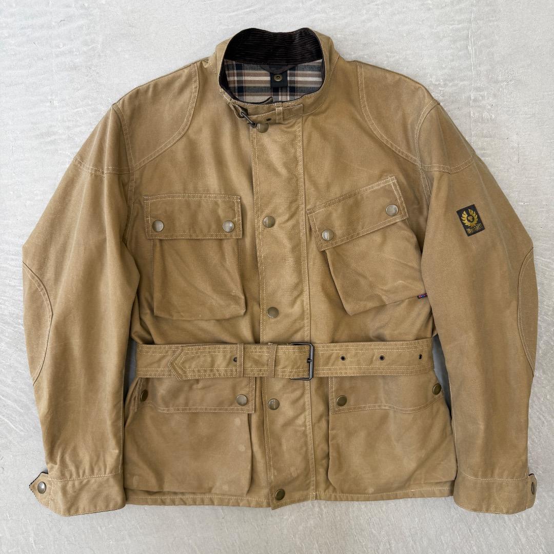 や*ん様 【美品】 ベルスタッフ ミリタリージャケット コットン ベージュ S
