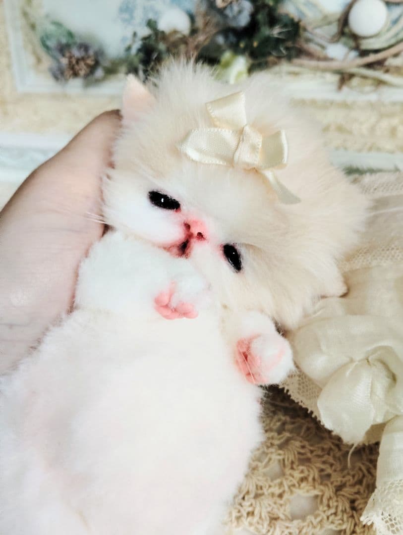 子猫ベビー♡お腹ぽっこりちゃん♡アートドール♡ぬいぐるみ♡