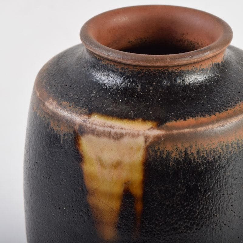 茶道具　瀬戸焼　古瀬戸　肩衝茶入　仕覆付　裏千家十四代淡々斎極め箱　M　8765