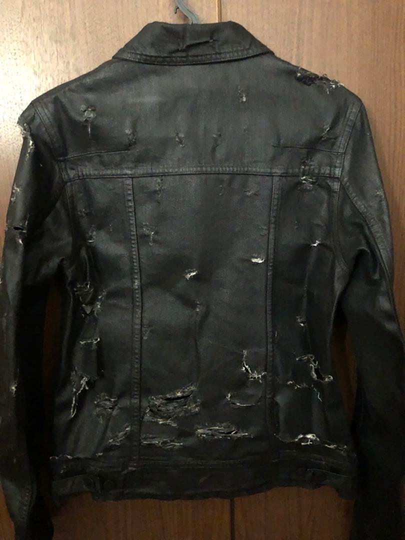 【美品】ディオールオム　デストロイブラックデニム ジャケット　ショップカード付