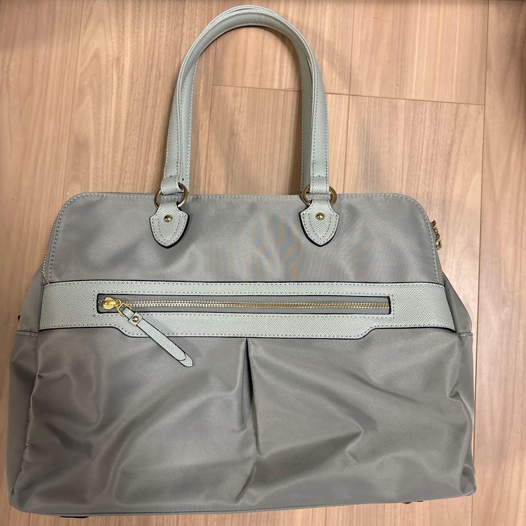 ACE ジーン　グレー ビジネスバッグ ストライプ裏地