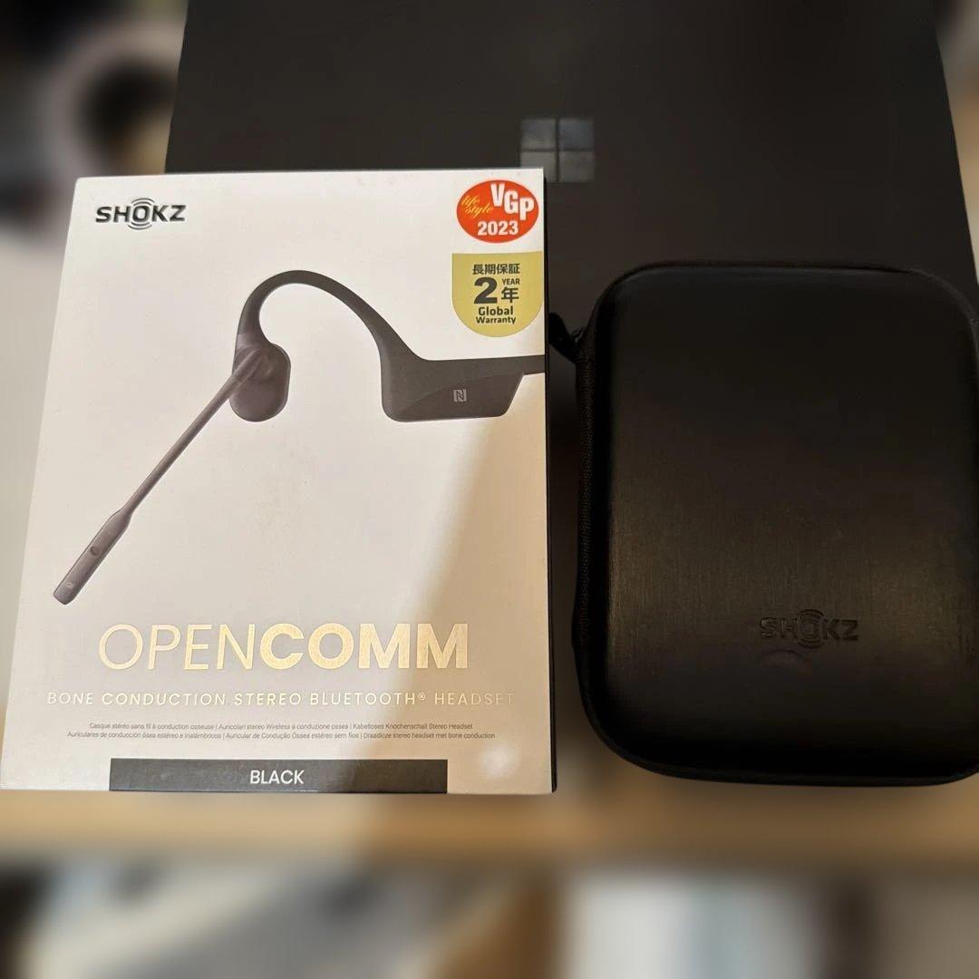 SHOKZ OPENCOMM 骨伝導イヤホン ブラック