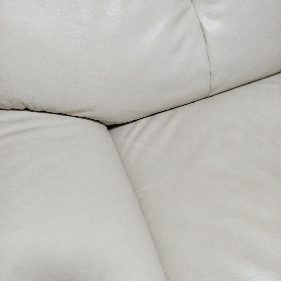ソファー　一人掛け　オールレザー　ホワイト　本革