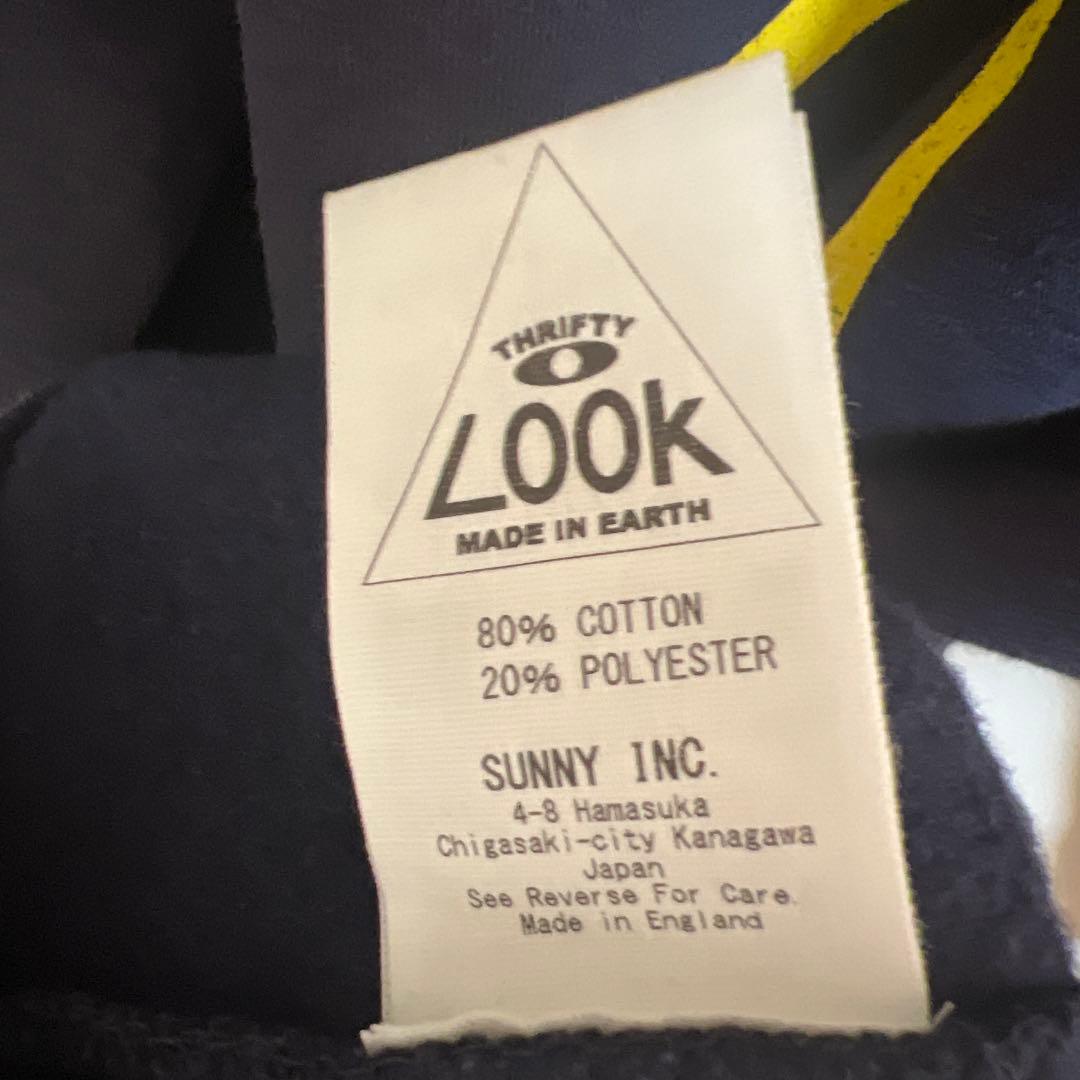 THRIFTY LOOK Worn-Out Band Crew ネイビー XL