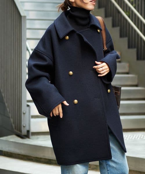 FRAMeWORK Super 100ダブルクロスPコート