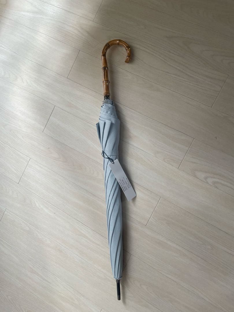 サンバリア100 長傘 Mサイズ 55cm ブルー 竹手元 日傘 サンバリア