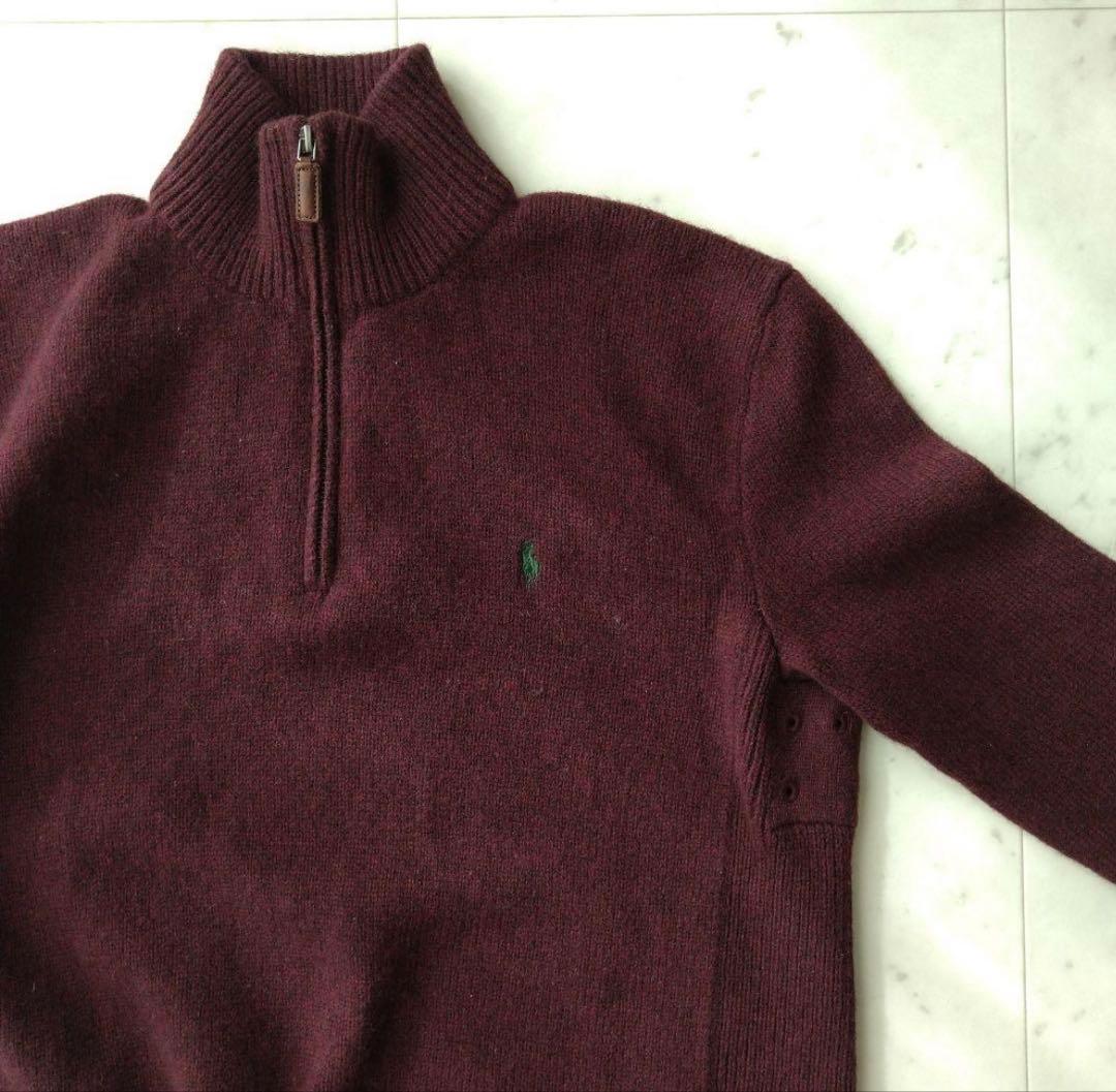 バーガンディ ハーフジップ ラルフローレン ポロ