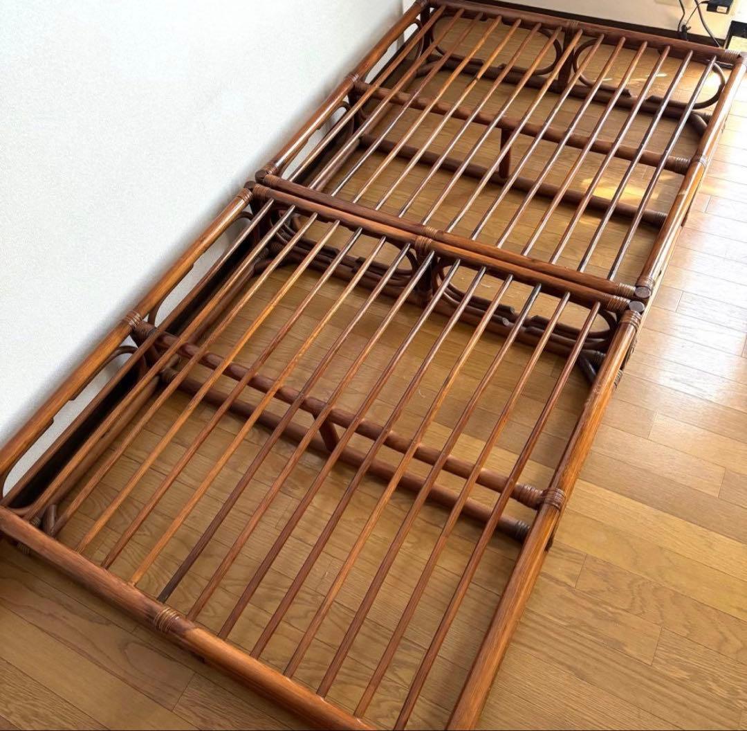 籐　ラタン　シングルベッド