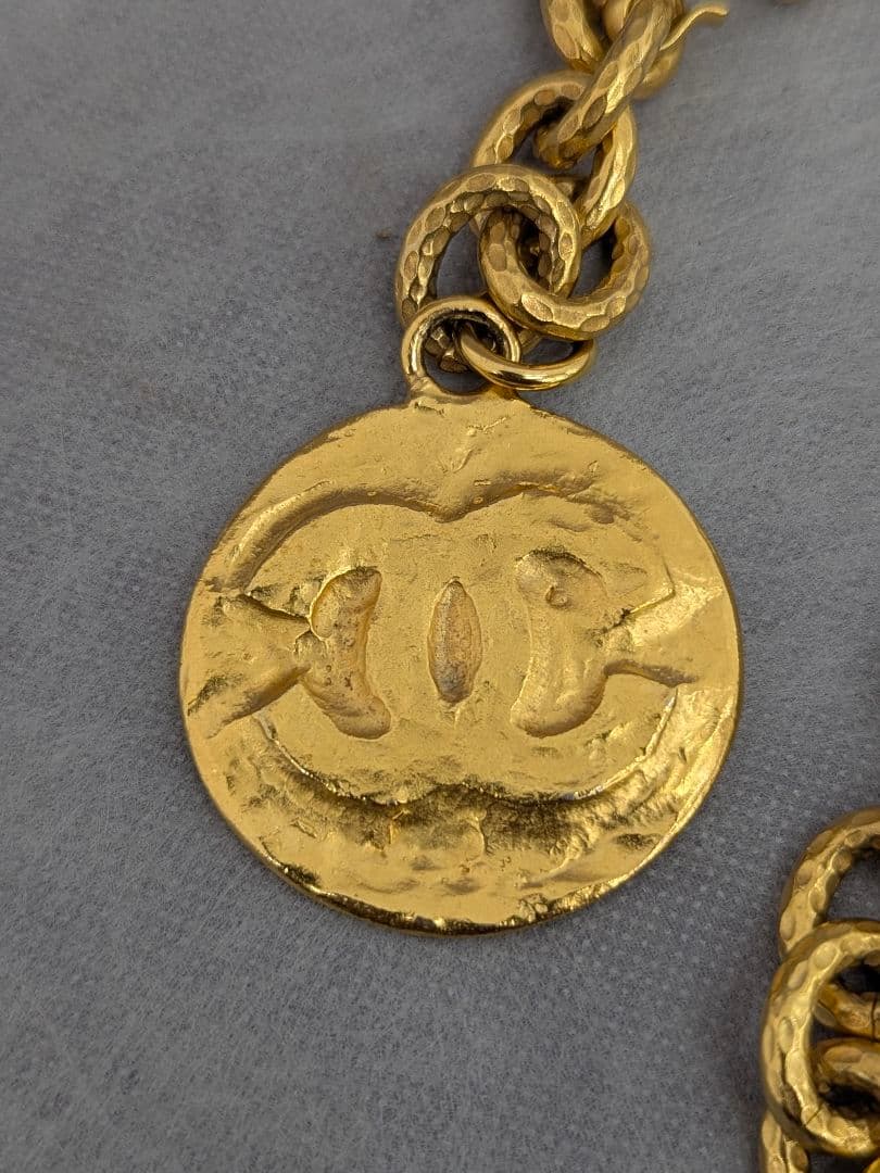 CHANEL シャネル チェーンベルト フェイクパール ココマーク 95A 中古