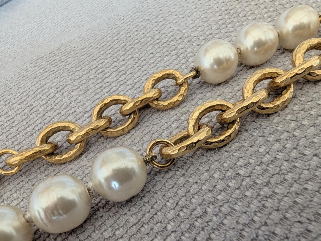 CHANEL シャネル チェーンベルト フェイクパール ココマーク 95A 中古