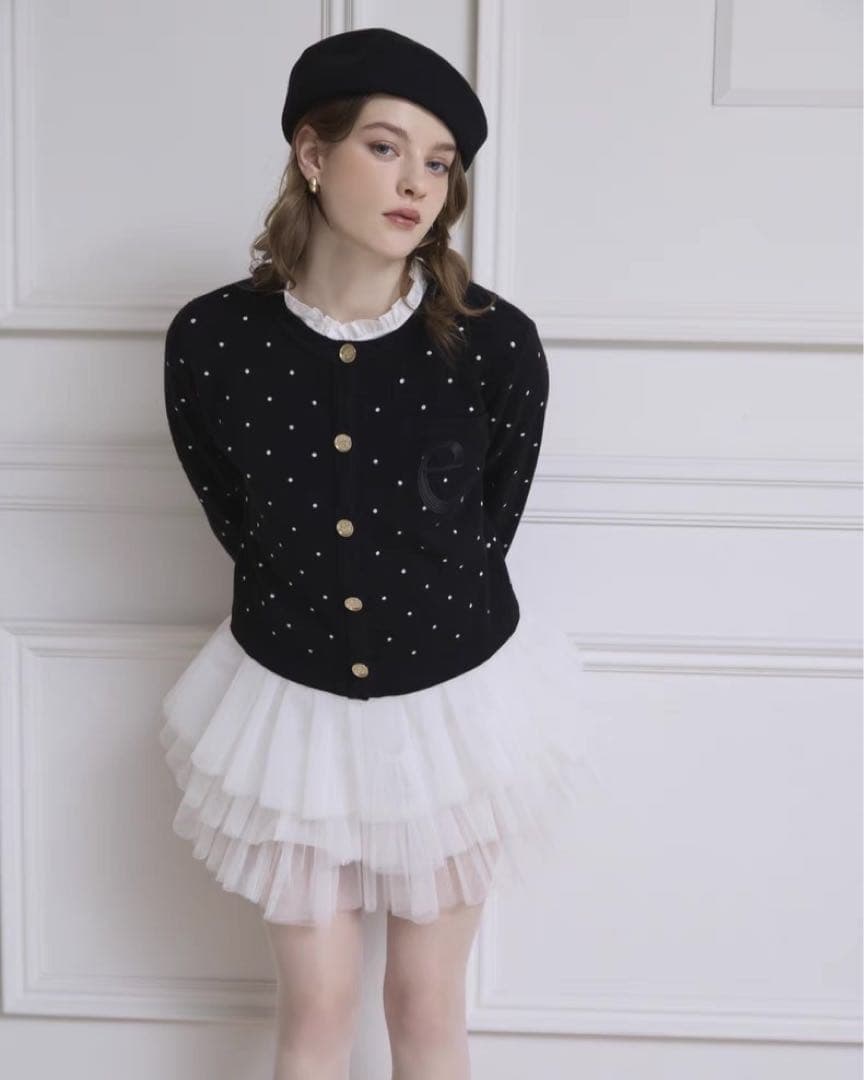 新品 エイミー チュール ミニスカート ホワイト 白