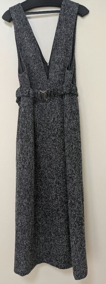 ベルト付Vネックジャンスカ　ナチュラルビューティーベーシック