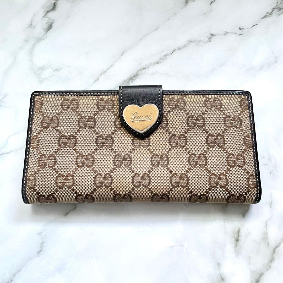 GUCCI グッチ ラブリーハート GGキャンバス 長財布　極美品　0117-①