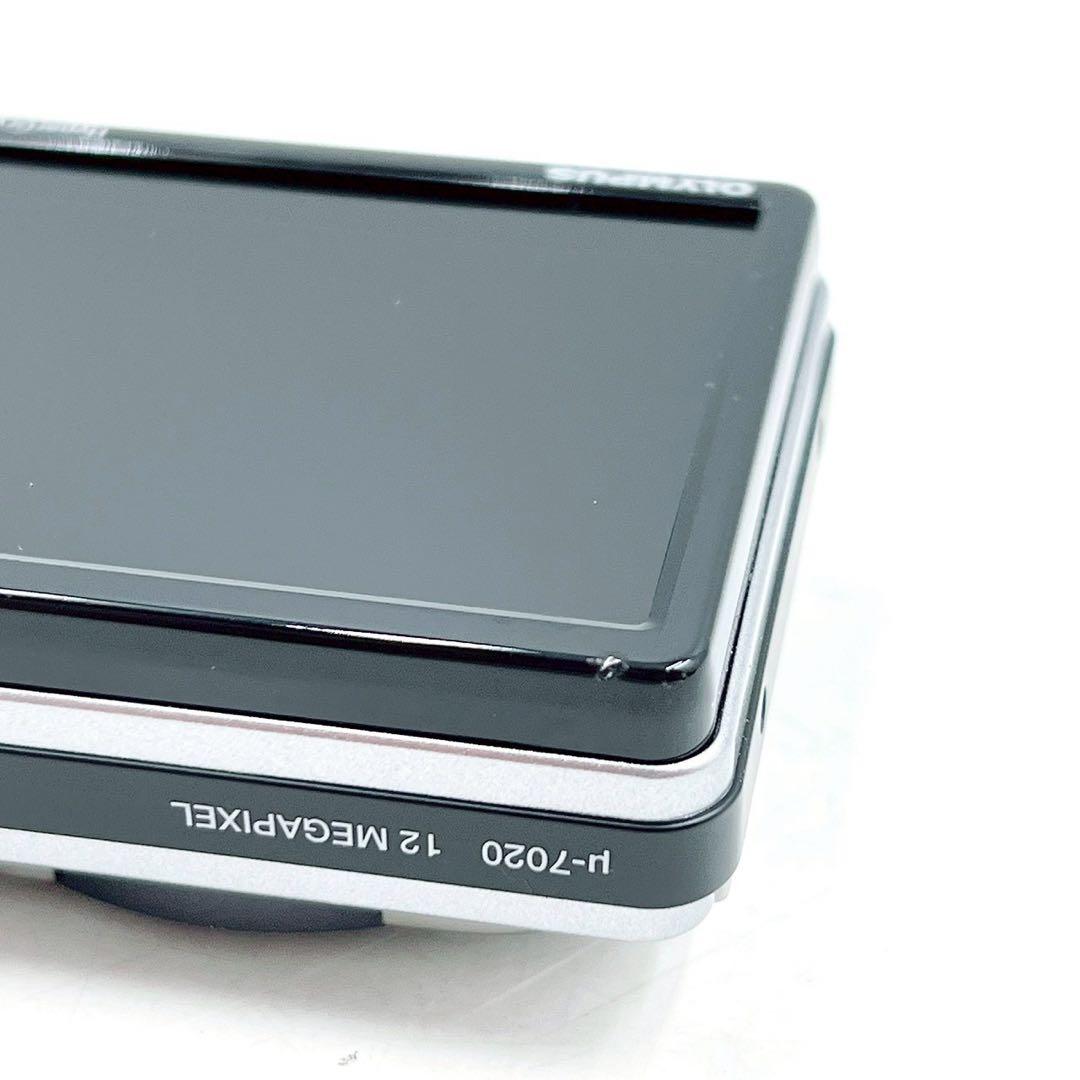 ほぼ新品 付属品完備 オリンパス μ-7020 デジタルカメラ デジカメ レッド