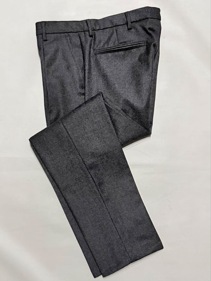 GERMANO ジェルマーノ ウールフランネル1プリーツパンツ 46