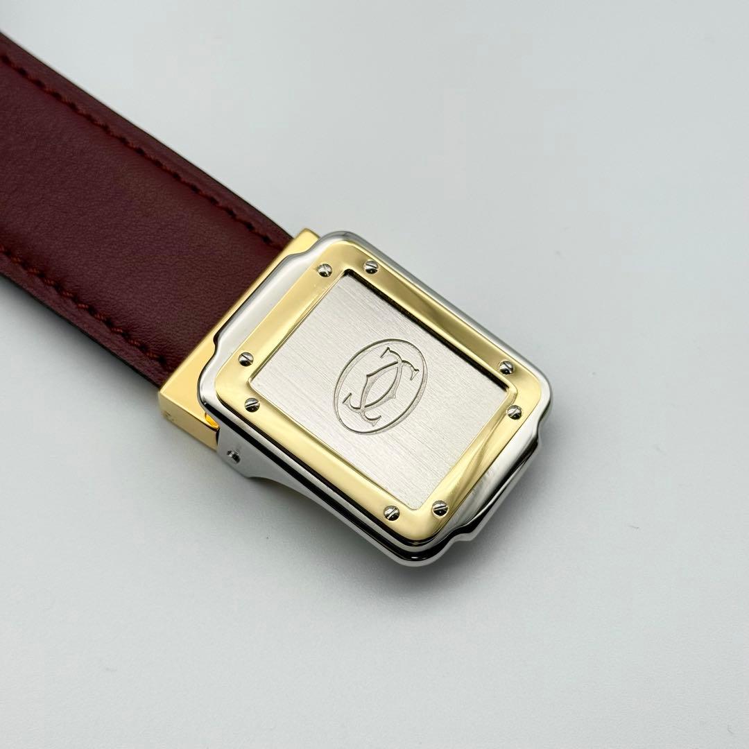 ✨未使用級✨カルティエ ベルト マストライン 本革 箱付 ゴールド金具 ボルドー