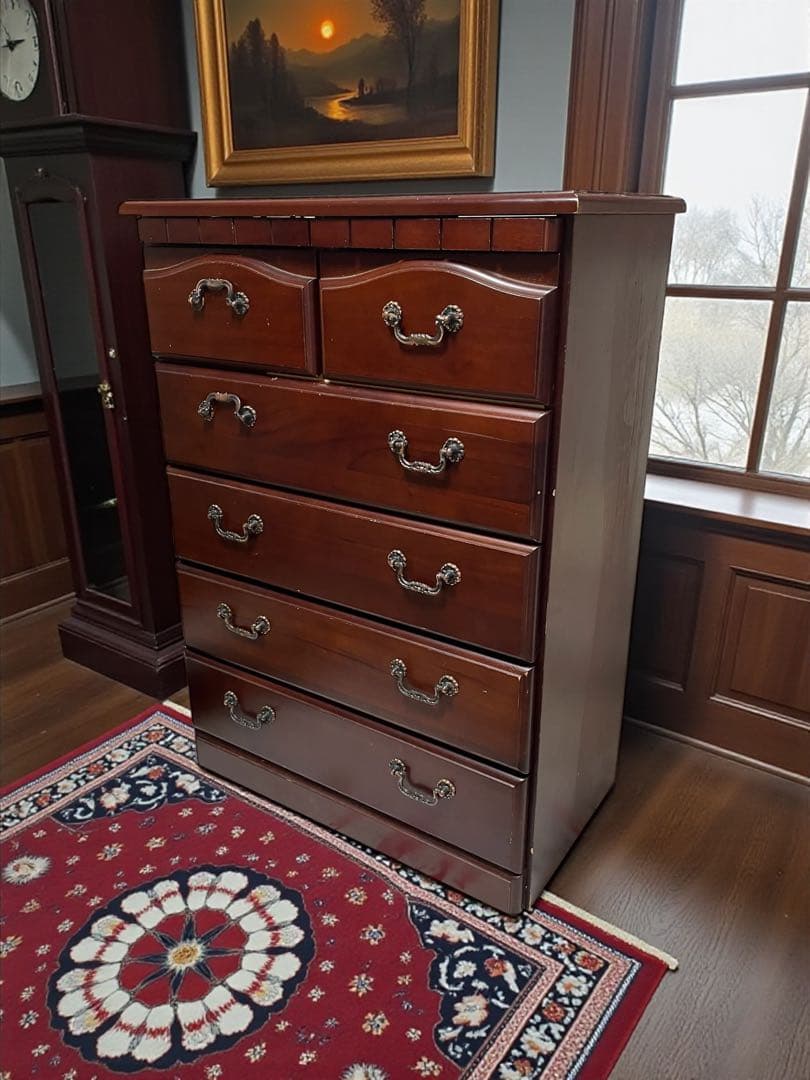 ダークブラウン 木製 タンス チェスト　アンティーク　インテリア　家具　棚