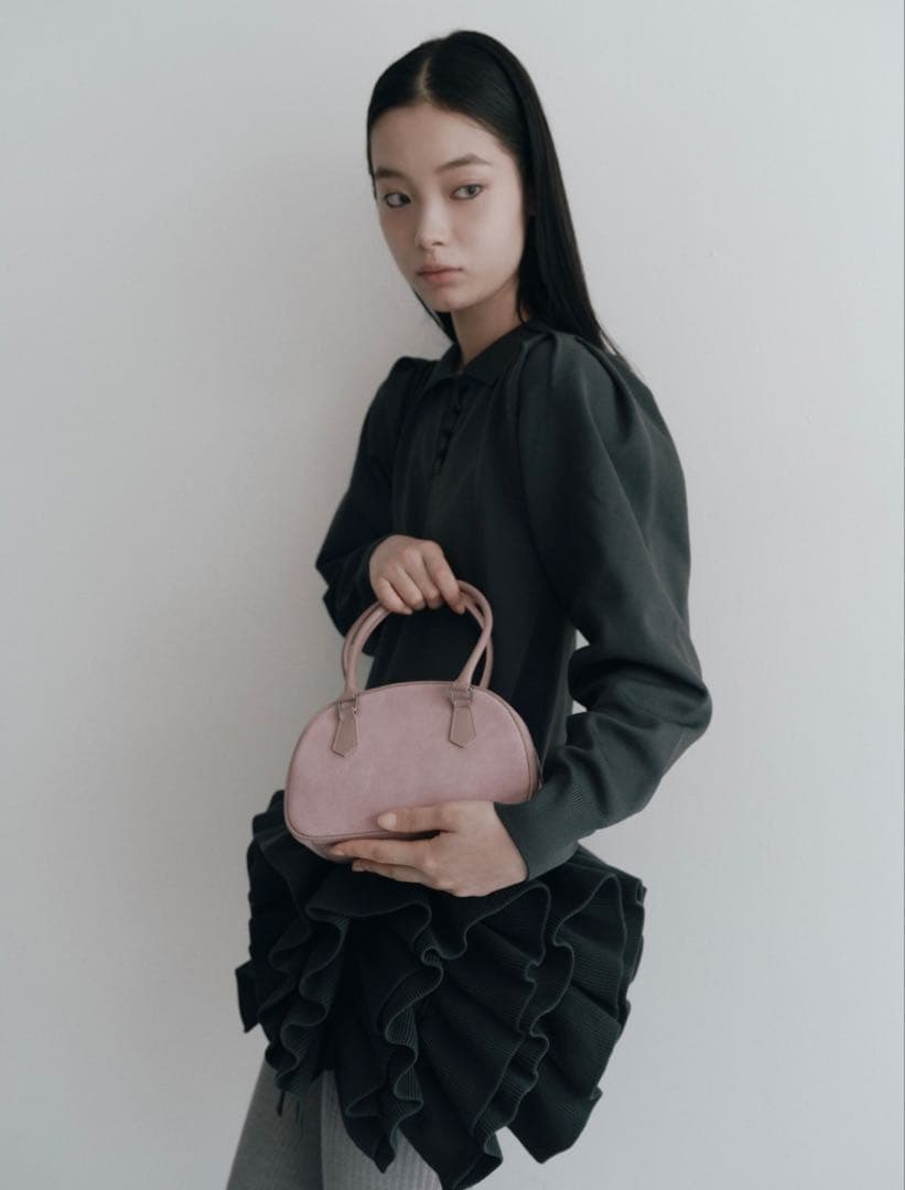 Hiand Ruffled-Hem Polo Dress グレー