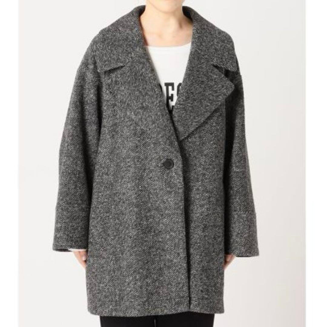 22AWスピックアンドスパン　W スライバーヘリンボーンミドルコート　Mサイズ