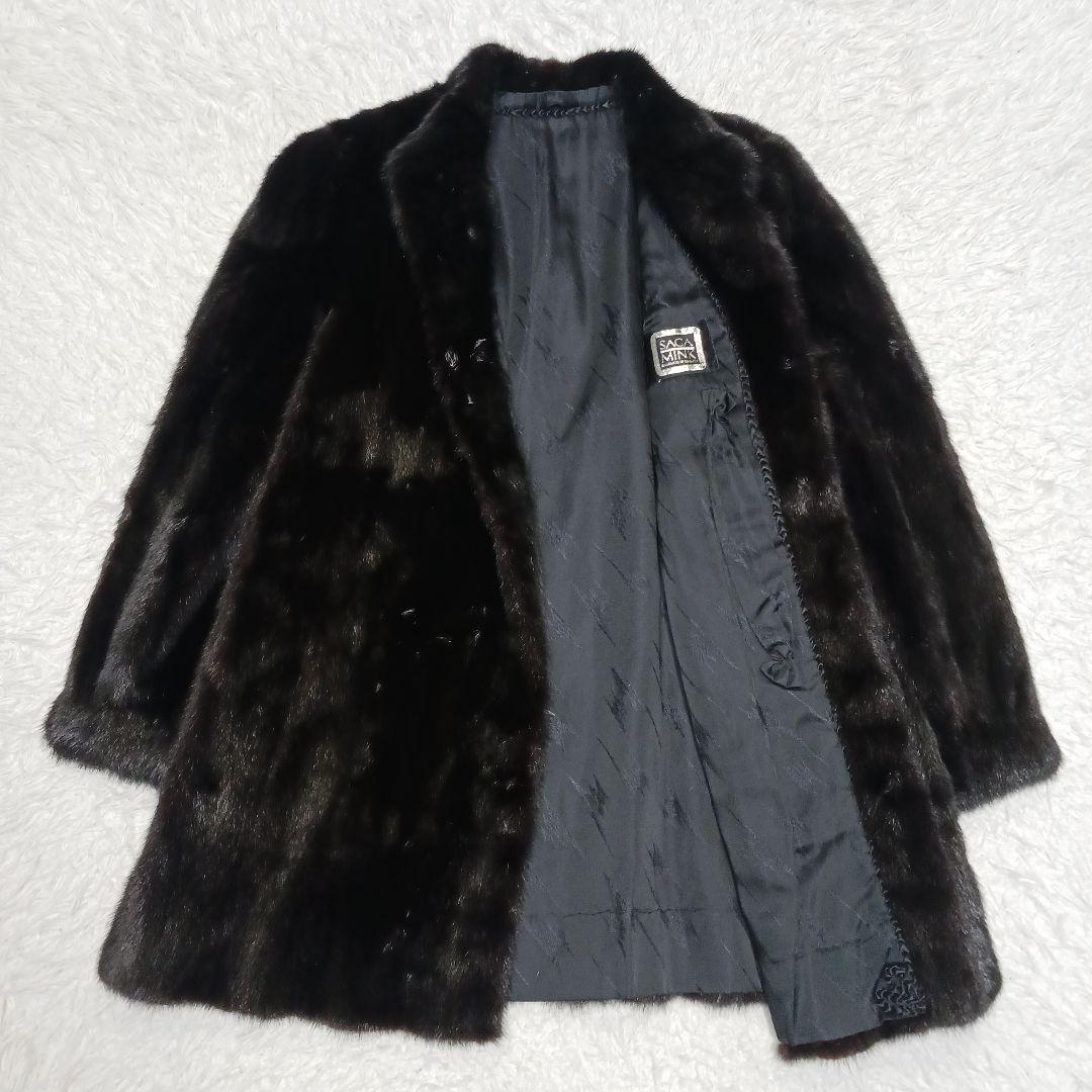 ✨最高級✨サガミンク　銀タグ　毛皮ファーコート　ブラック