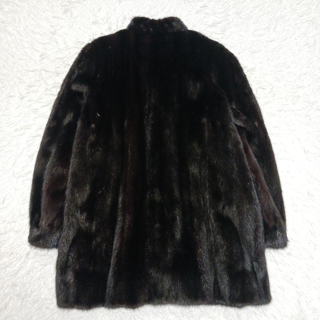 ✨最高級✨サガミンク　銀タグ　毛皮ファーコート　ブラック