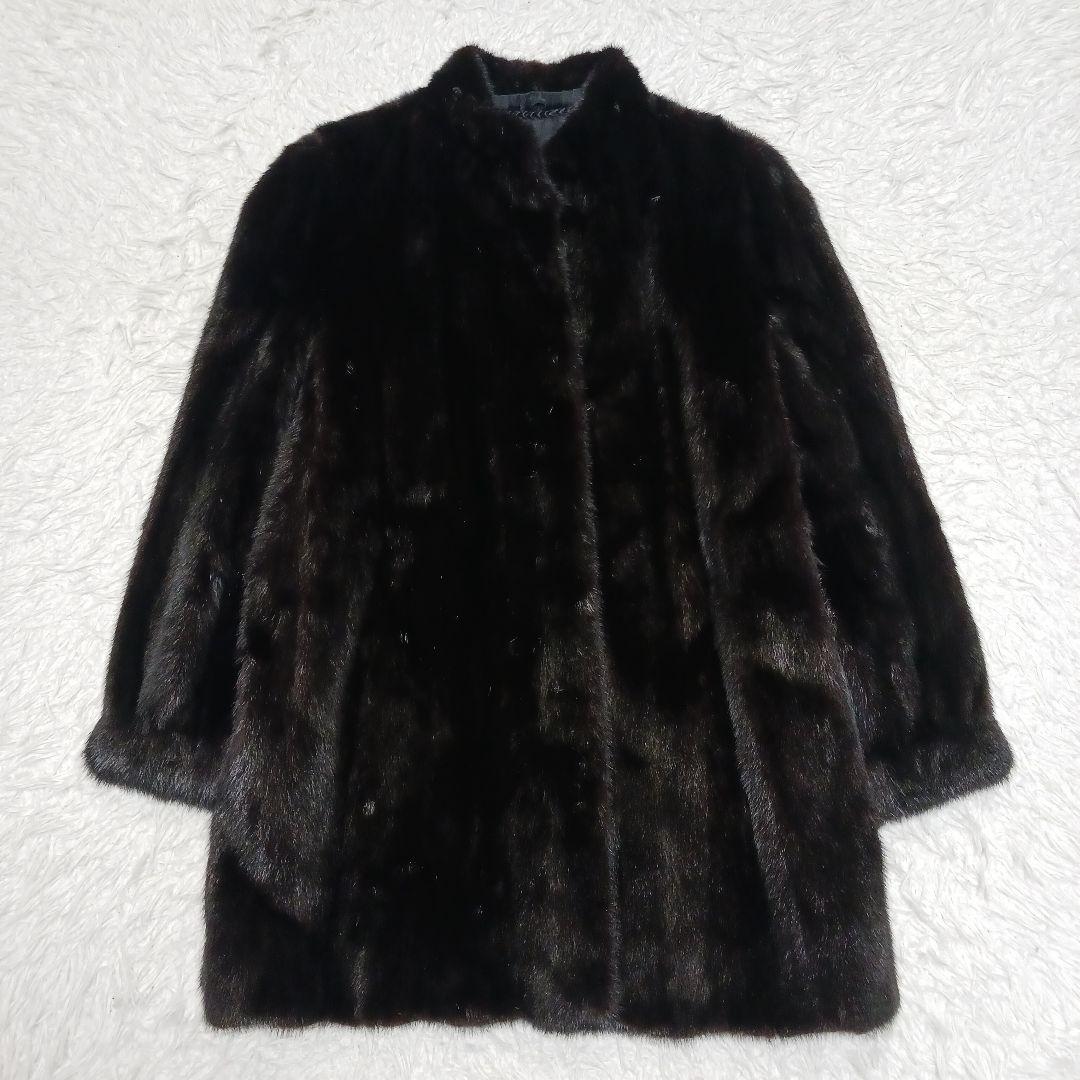 ✨最高級✨サガミンク　銀タグ　毛皮ファーコート　ブラック