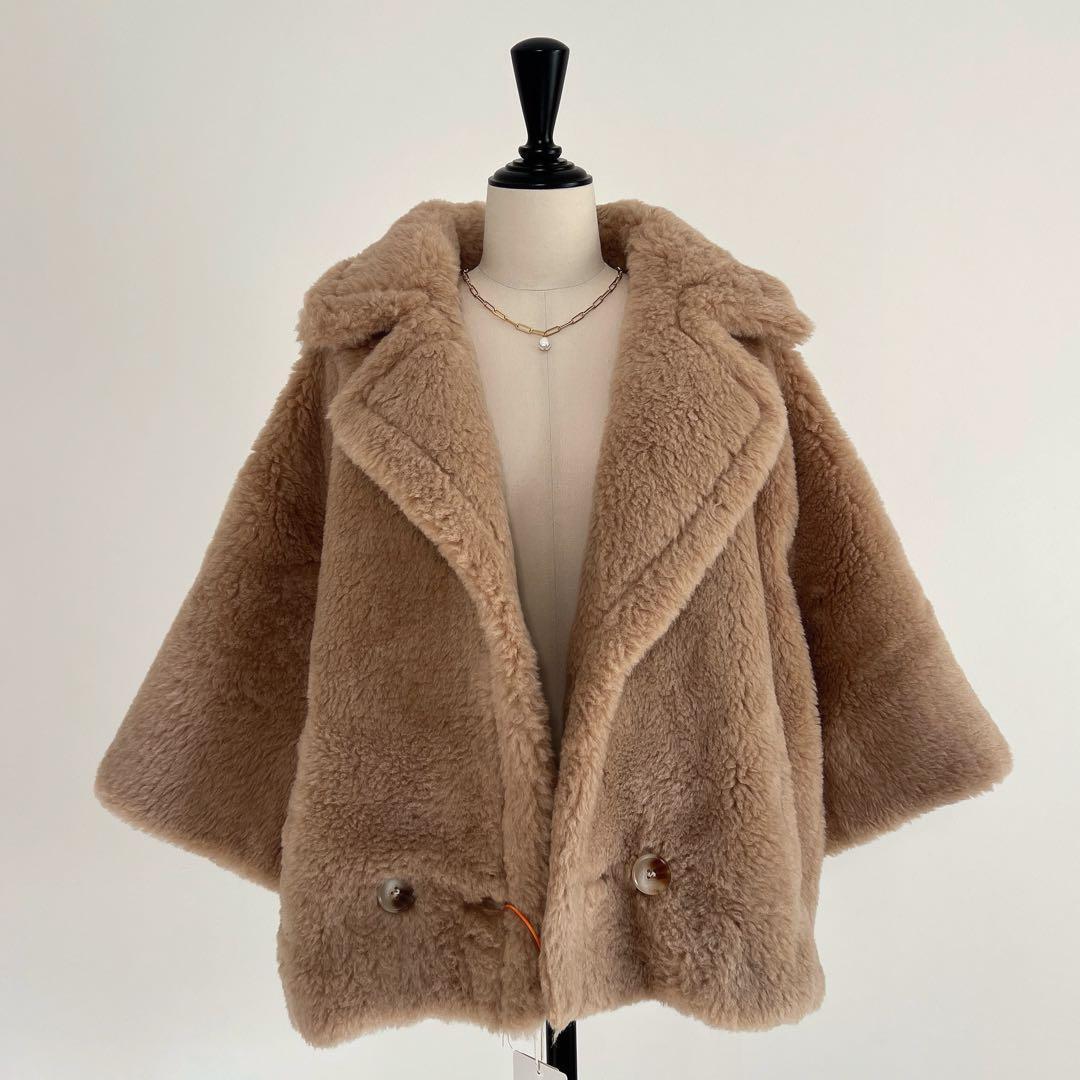 新品未使用 ベアテーラードコート アルパカ素材 ミルクティーベージュ
